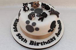 cat and dog birthday cake